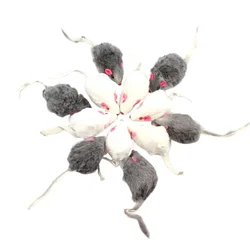 5/10Pcs False Mouse Cat Pet Toys Cat Long-Haired Tail Mice Sound Rattling Soft Fur Sound Squeaky Cat Toy Accessories