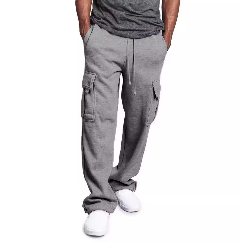 Spring and Autumn New Men's Sports Leisure Trousers Multi-pocket Loose Solid Color Cargo Work Pants Streetwear Men Pants