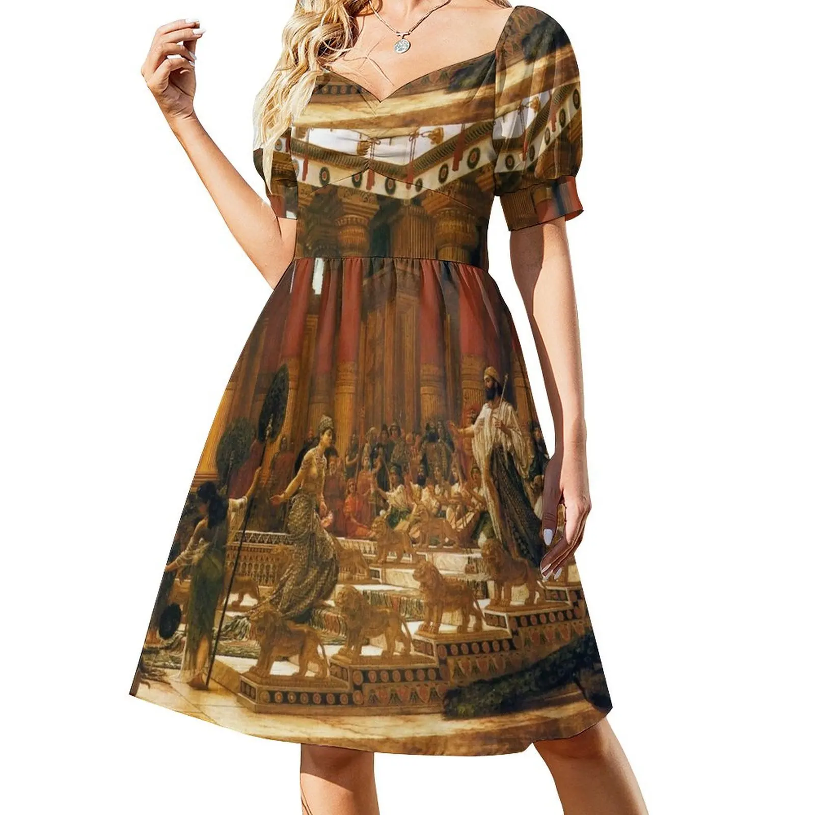 

Queen of Sheba visiting King Solomon Short-Sleeved Dress dresses summer Women's dress