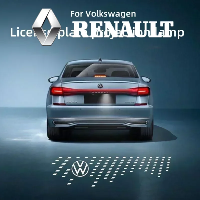 

License plate projection lamp LED decorative lights atmosphere lights For Volkswagen Polo Golf Passat Tiguan Arteon Touareg CC