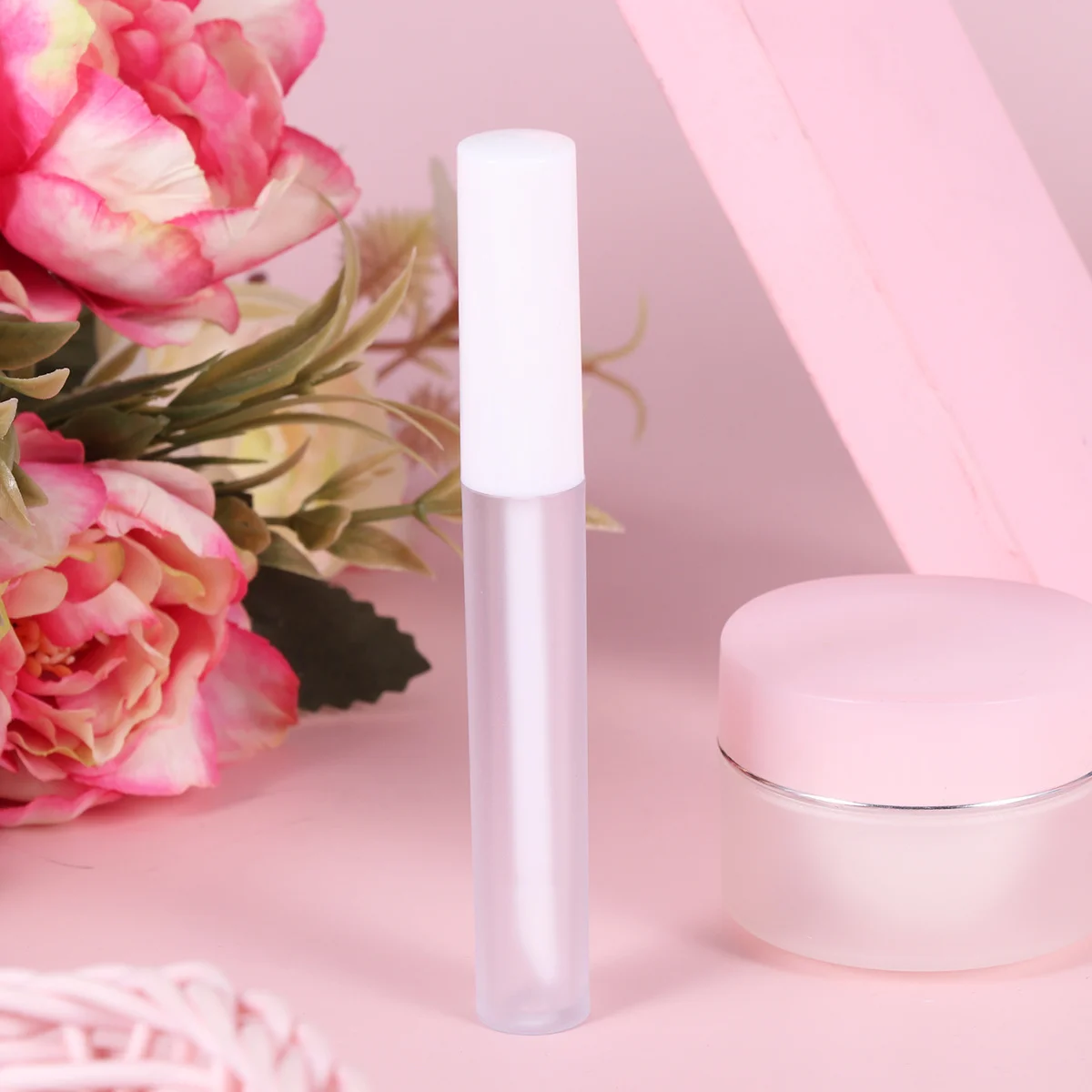 10Pcs Lip Glaze Subpackaging Bottle Premium Material Durable Safe Translucent Travel Tube White Lid Lip Tube