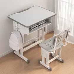 Escritorio y silla de altura ajustable para niños, escritorio de estudio para estudiantes escolares con cajones, mesa de escritura para niños, muebles para niños, W70xD50cm