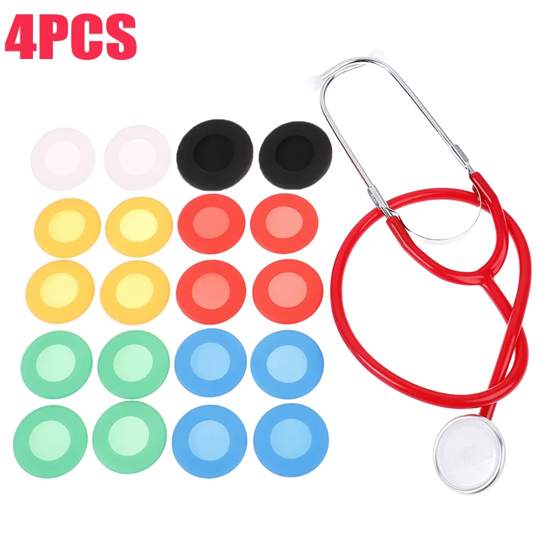 4Pcs Disposable Silicone Stethoscope Cover Head Diaphragm Protector Replacement Parts Accessories 6 Color Sleeve Covers