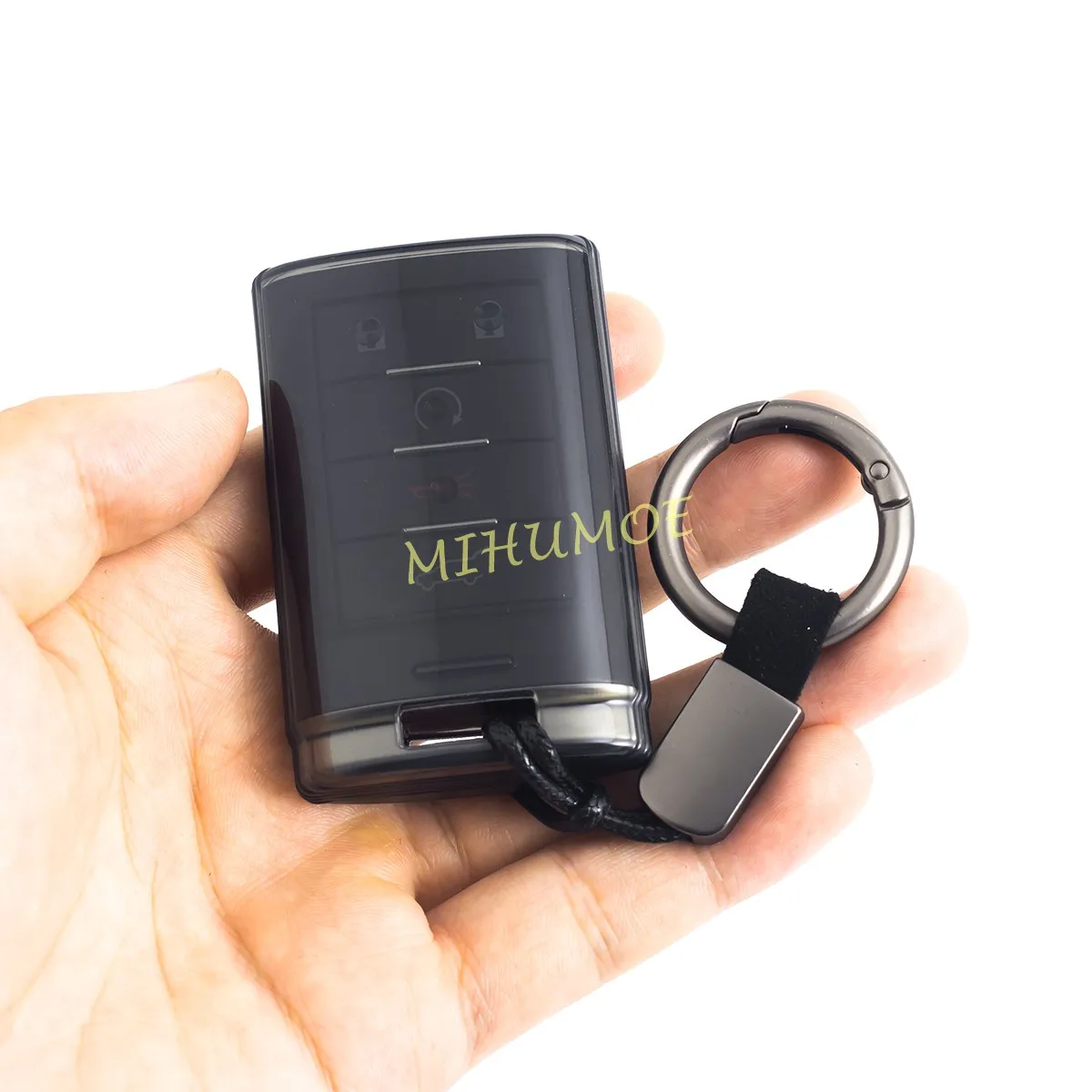 Black Transparent Smart Car Key Fob Case Cover Keychain For Cadillac ATS CTS DTS STS SRX XTS Escalade Chevrolet Corvette