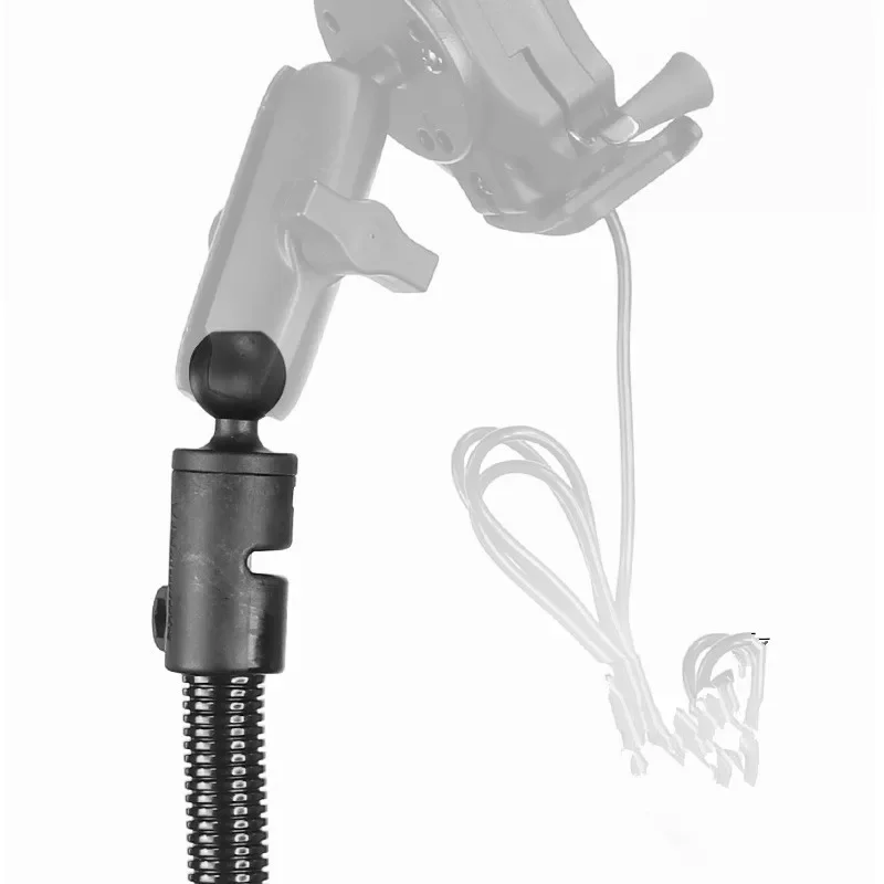 Braçadeira Universal Gooseneck para Braço Soquete Duplo, Clipe de Montagem Preguiçoso, Mãos Flexíveis, Braço Longo, Suporte com 1 Polegada Ball