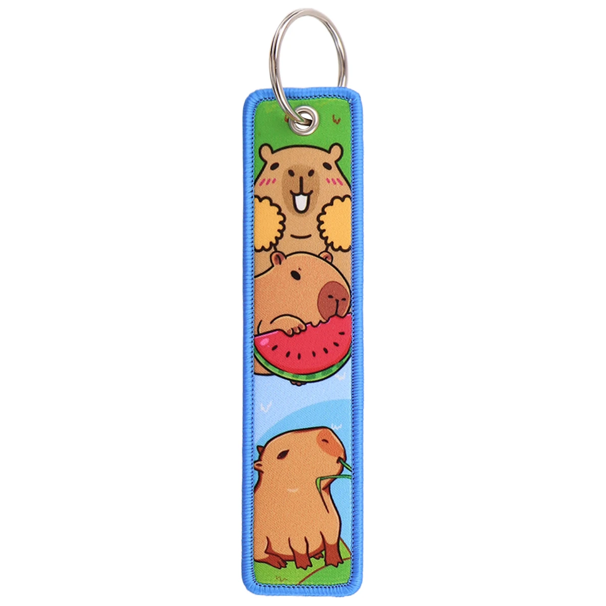 Cute Capybara Embroidery Key Fobs Cartoon Animals Key Tags Keychain For Motorcycles Cars Key Ring Accessories Chaveiro Gifts