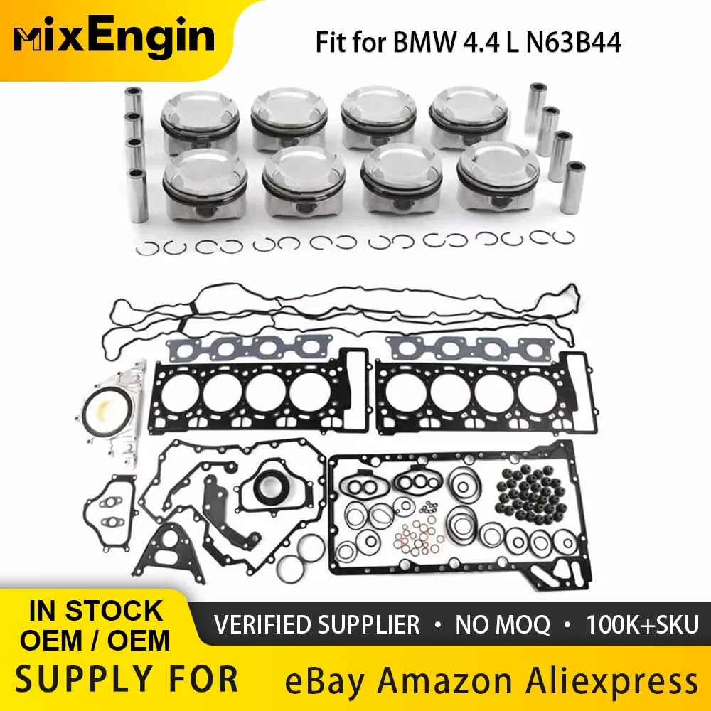 

Engine Pistons 89mm Cylinder Gasket Overhaul Rebuild Sets Fit 4.4 L N63B44 For BMW X5 X6 550i GT XDrive 750Li 650i V8 GAS 4.4L
