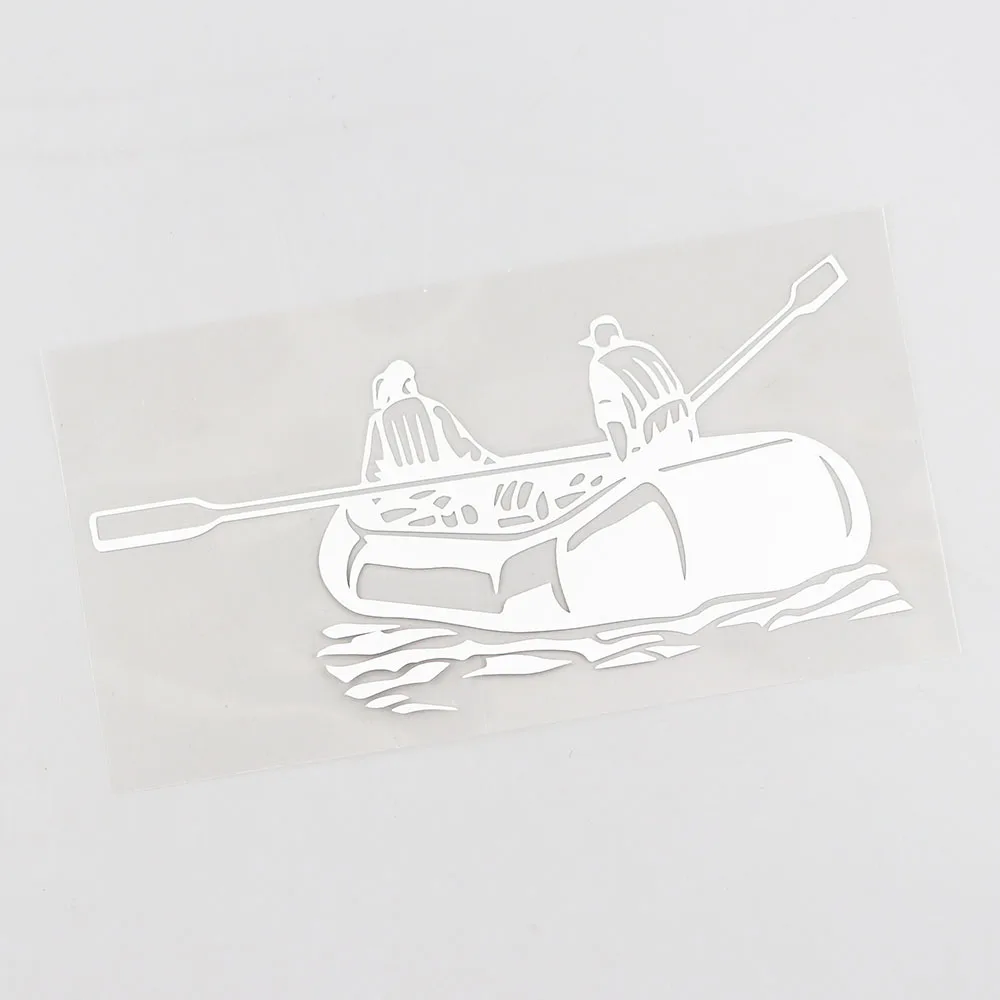 YJZT 17.5CM×8.3CM Decal Outdoor Camping Inflatable Boat Vinyl Car Sticker Black/Silver 8A-1333