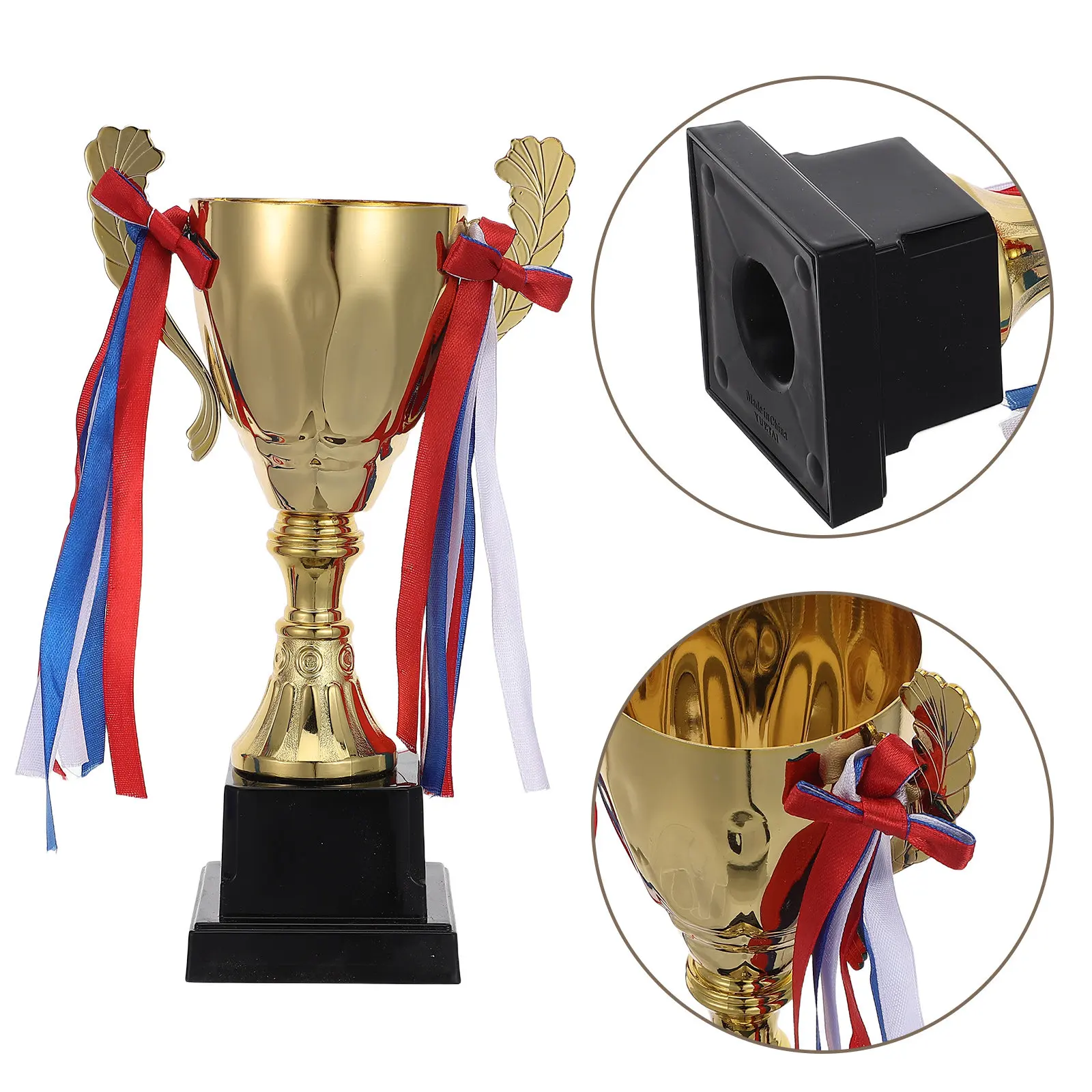 Metal Trophy Cup Ribbon '' Large Sports Tournament Trophy School Championship Teamwork Award Souvenir Winner Award