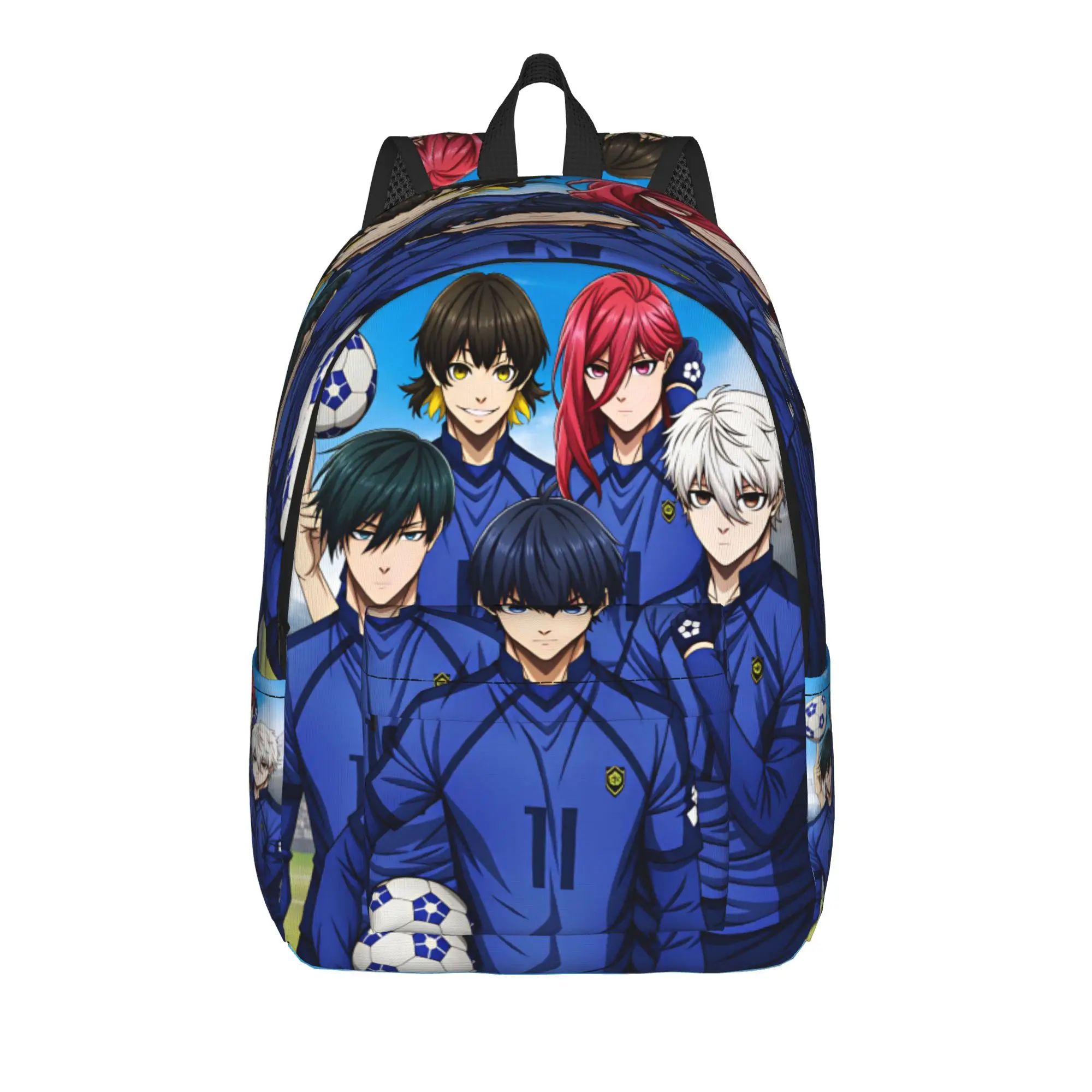 Anime Blue Locks Backpack  Male Polyester Outdoor Backpacks Pattern Leisure High School Bags Rucksack