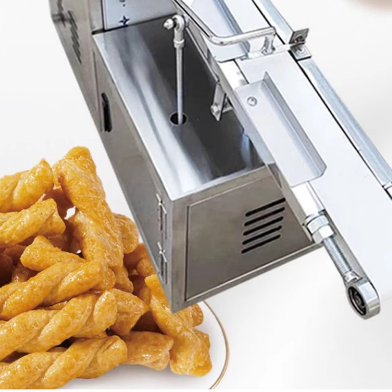 New Fried Dough Sweet Crispy Wheat Flour Snacks Extruding Twisted Food Making Machine Fried Dough Twist Machine
