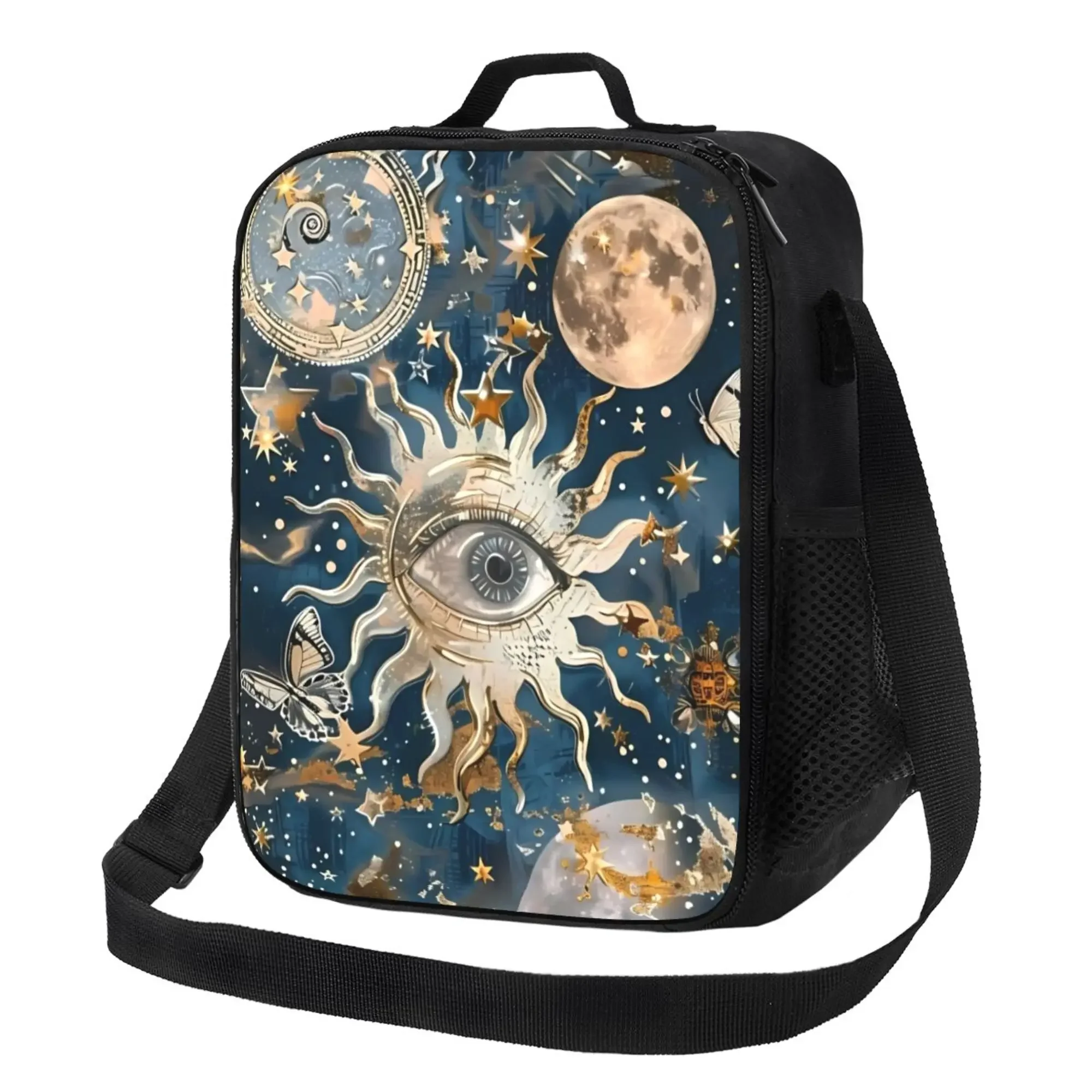 Sun Eye Space Pattern, Portable Reusable Cooler Bag, Insulation Lunch Bag, Essential for Camping Picnic Beach,