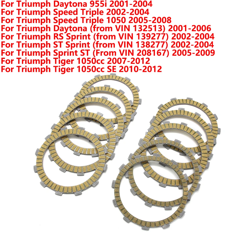 

Motorcycle Clutch Friction Disc Plate Kit For Triumph Daytona 955i Speed Triple 1050cc SE RS ST Sprint Motorcycles Accessories