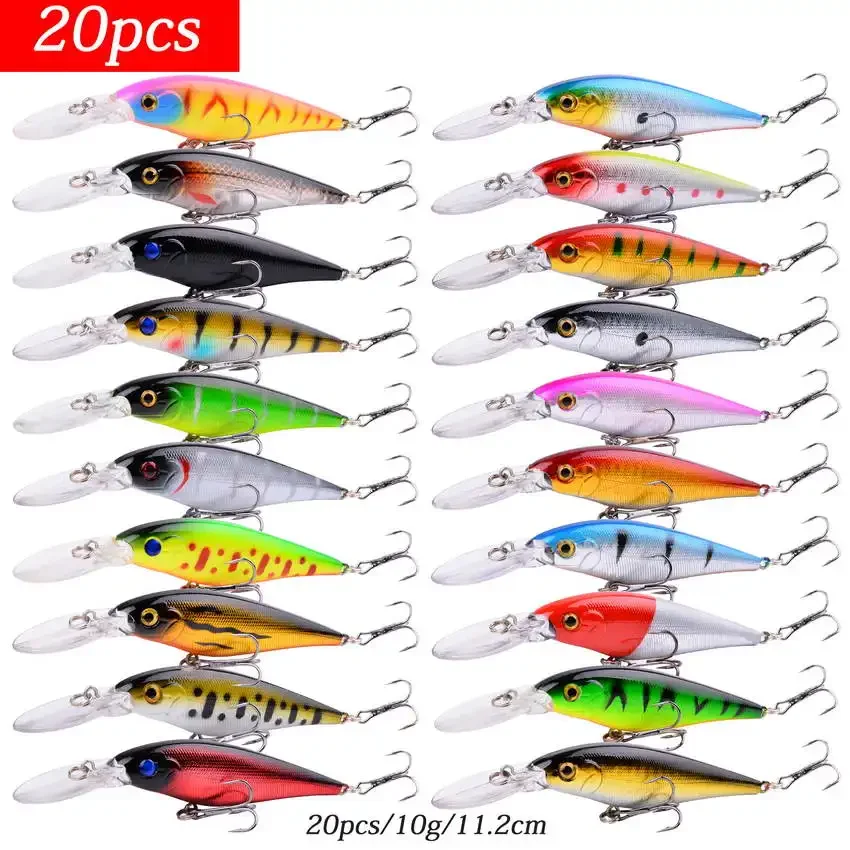 20Pcs Artificial Bait Fishing Lures Kit Set Topwater Japan Carp Fishing Bait Tackle Suit Pesca Hard Bait Minnow Fish Lure Set