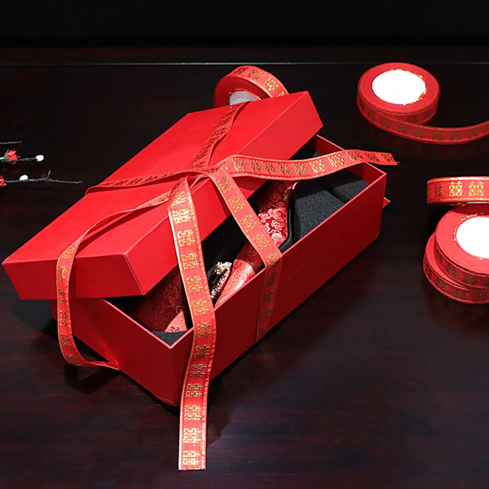 

1 Roll Red Ribbon for Gift Packaging Wedding DIY Quilt Binding Festive Party Decorative Wrapping Ribbon Packaging Supplies