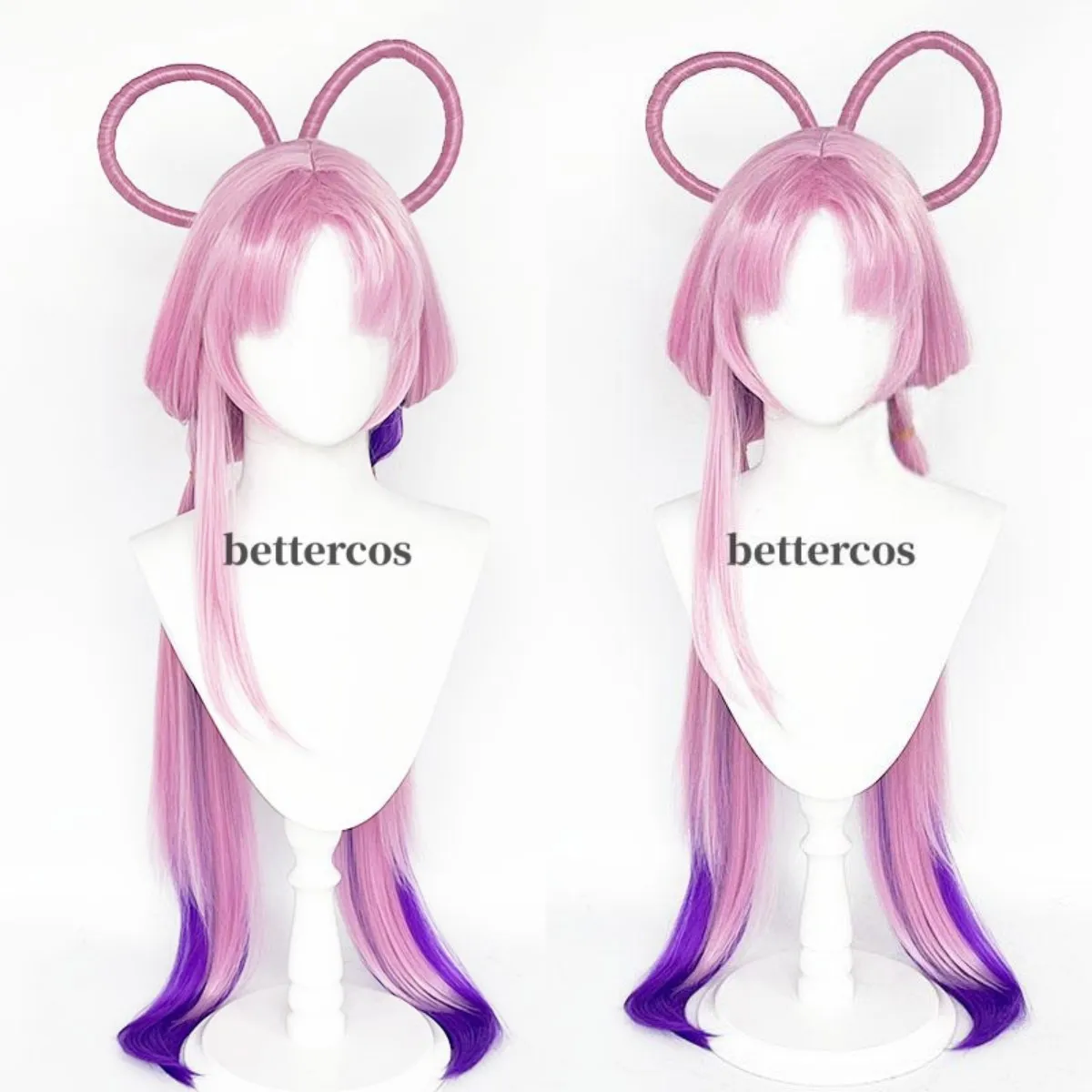 2 Types Fu Xuan Cosplay Wigs Game Honkai Star Rail Long Light Pink Gradient Purple Heat Resistant Synthetic Hair Wig + Wig Cap