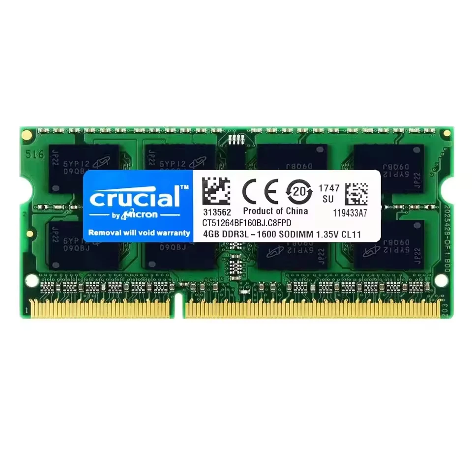 Crucial Laptop-Speicher DDR3 DDR3L 1600MHz 2GB 4GB 8GB 1 Stück 2 Stück 204-Pin SODIMM 1,35V 1,5V PC3-12800 PC3L-12800 RAM-Upgrade – Detail 3
