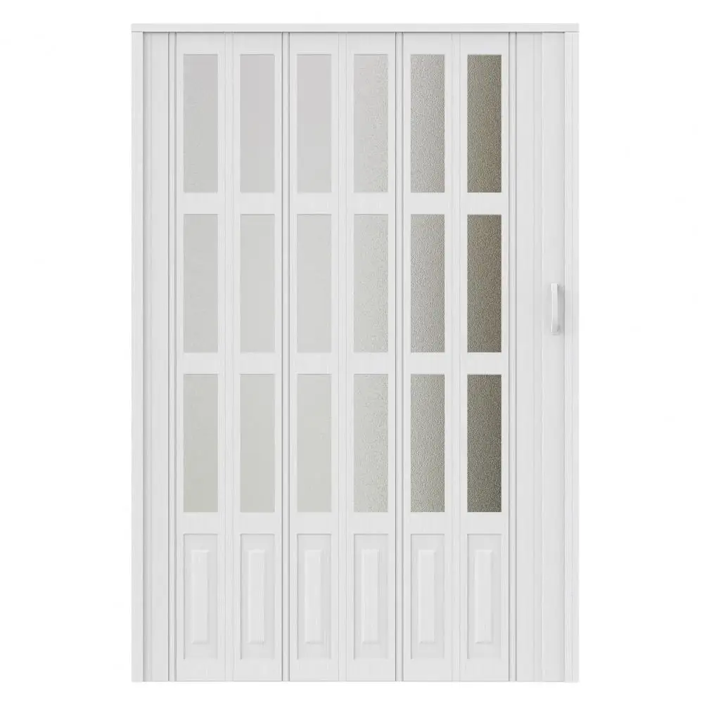 48-72 x 80in Single/Bi Fold Folding Doors Accordion Doors Interior Folding Door Acrylic PVC Accordion Door for Closet Bathroom D