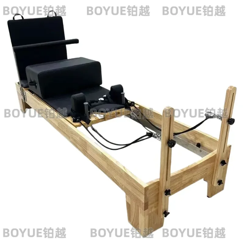 Solid Oak Pilates Reformer Bed Professional Core Strength Training Equipment for Home Gym Yoga Studio Commercial Fitness Use