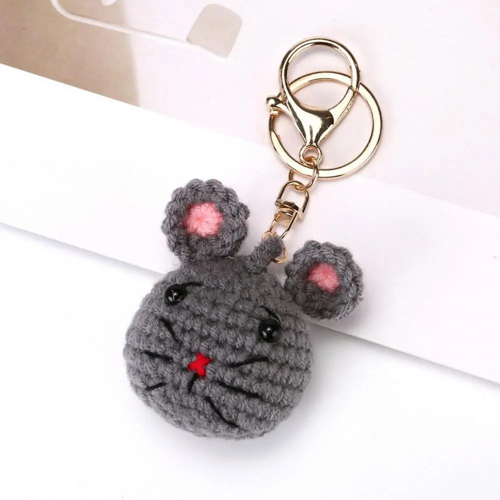 Porte-clés en peluche de hamster doux fait à la main avec nœud, crochet, pendentif beurre, jouet mème Kawaii, cadeau pour Gérof Emotional