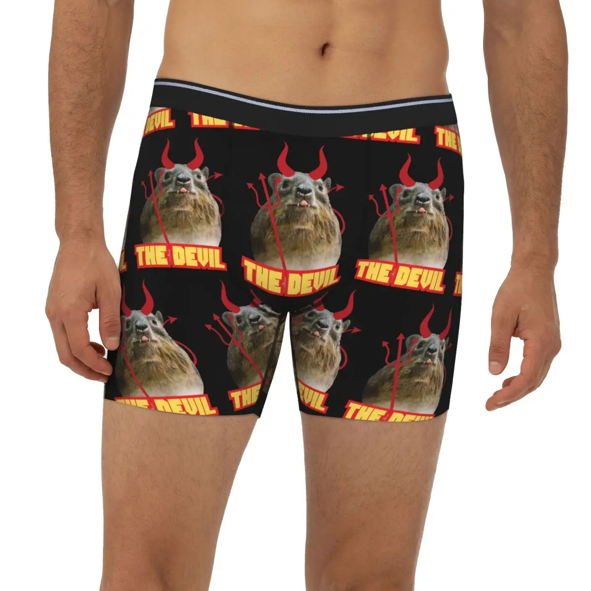 

Длинные трусы-боксеры Rock Hyrax Devil, короткие мужские трусы, мягкое нижнее белье для мужчин, подарки бойфренду