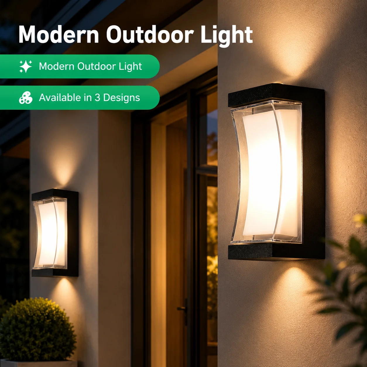 IP65 Waterproof Outdoor Wall Light 85-265V for 12W Garden Corridor Balcony Wall Lamp Courtyard Decor Warm Light Exterior Stairs