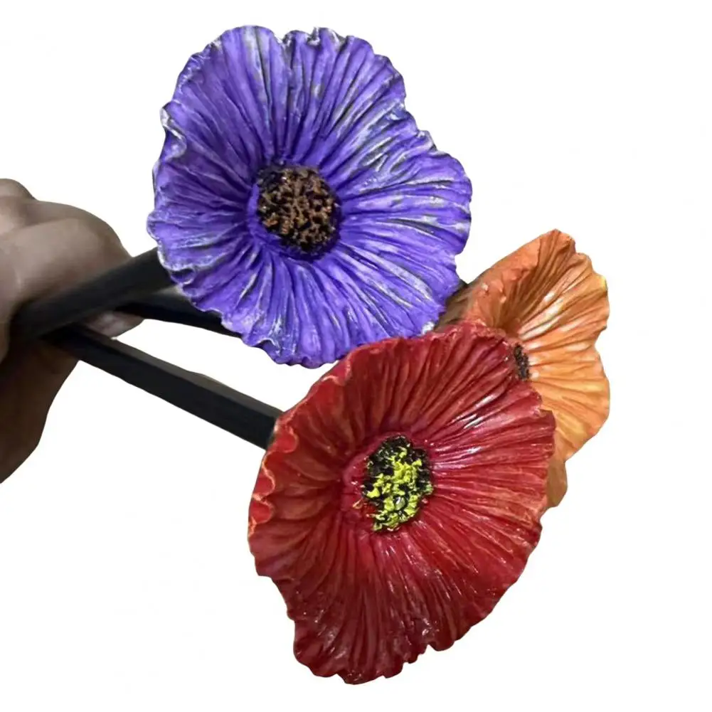 Flower Stake Bee Feeder Water, Resin Flowers Bee Watering Station, Garden Pollinator Cups Bee Butterfly Feeders, Mini Bird Bath