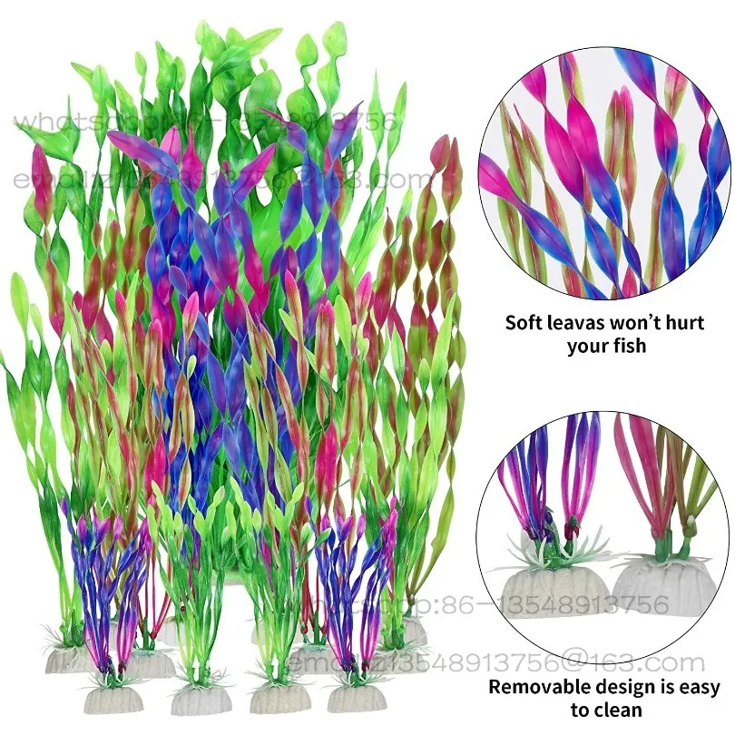 5/10pcs Plastic Aquarium Plants Fish Tank Decorations Artificial Seaweed Water grass Underwater Plants For Aquarium accessories - view 4