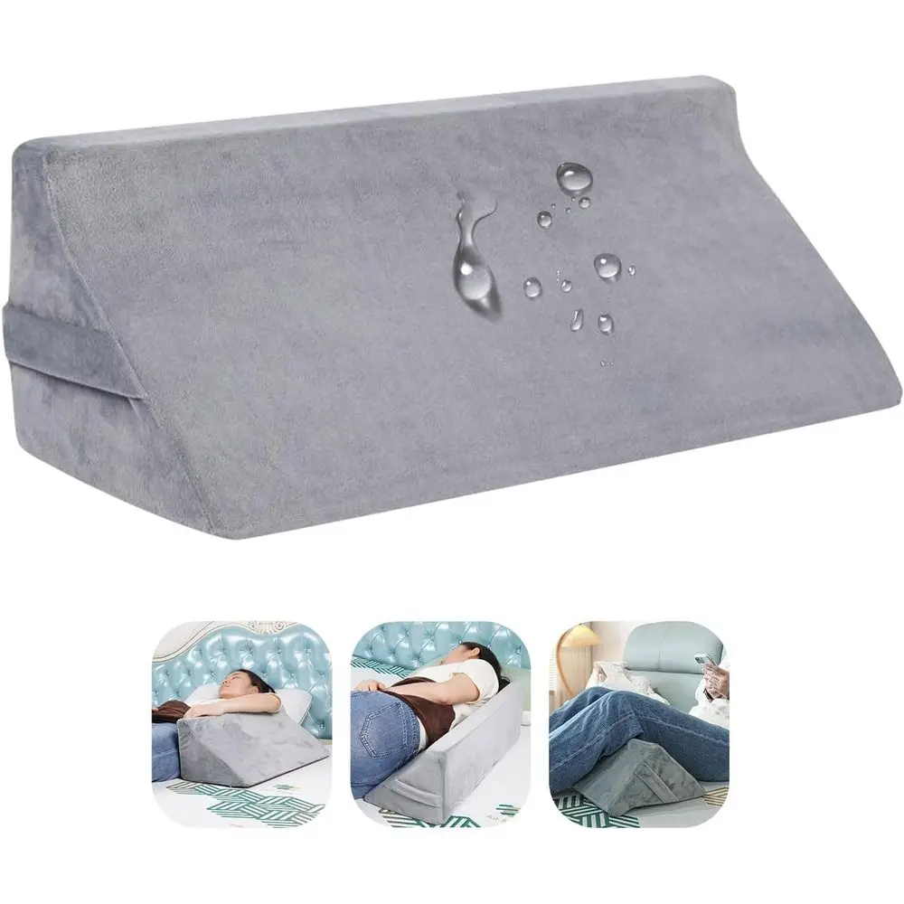 

Ergonomic Waterproof Wedge Pillow for Sleep & Post-Op Recovery, Relieves Back, Hip & Leg Pain, Supports Bedsores, Ideal for Side