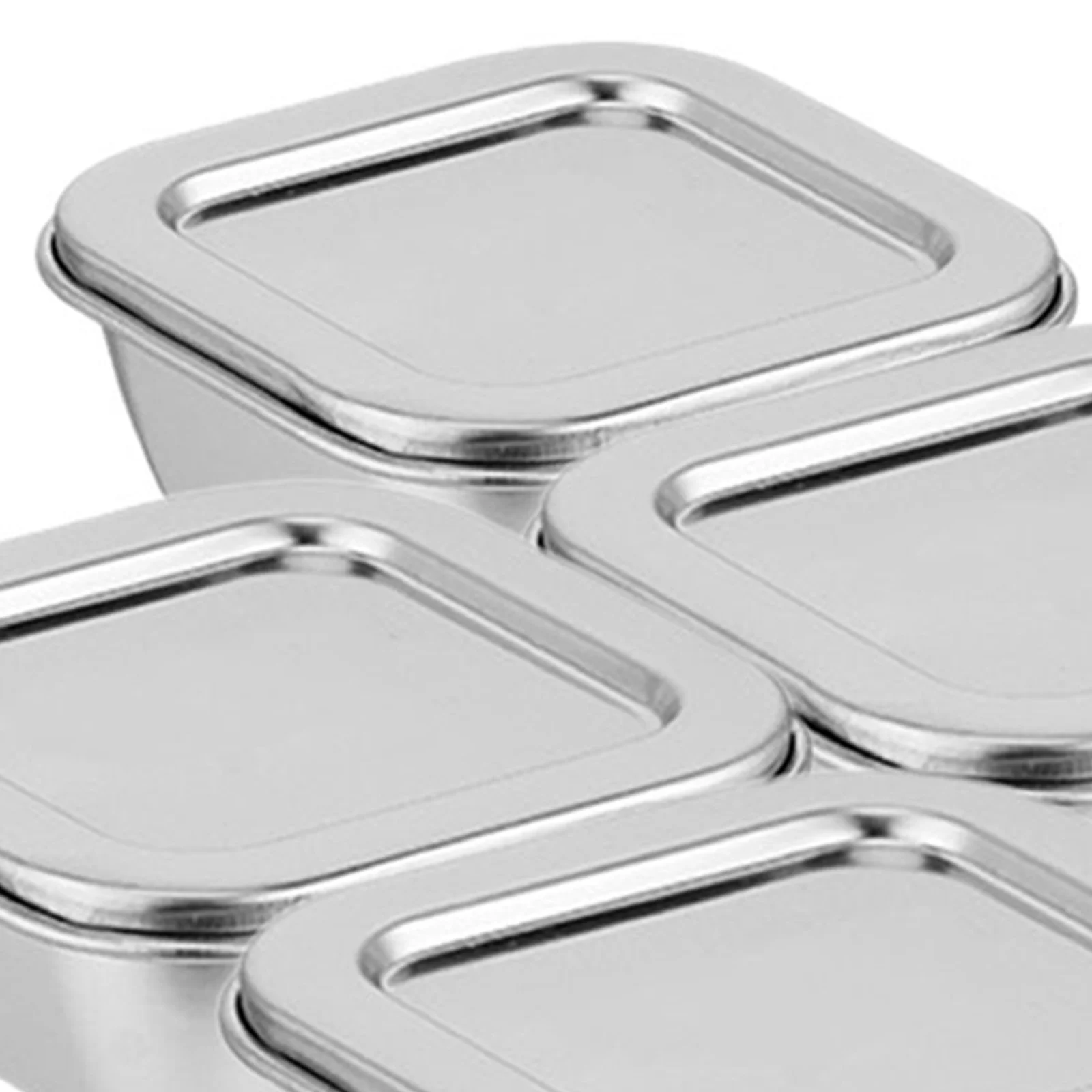 4 قطعة صناديق عينة من الفولاذ المقاوم للصدأ 400 مللي حاويات تخزين المواد الغذائية المقاومة للتسرب للمدرسة مقصف مختبر حاوية طعام محكمة الغلق #2