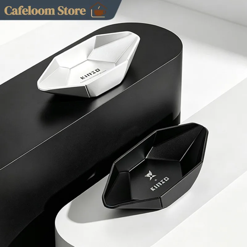 KINXO Aluminum Alloy Coffee Bean Dishing Tray Anodized Weighing Display Dish Anti Flying Coffee Accessory For Barista