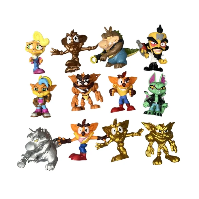 Nostalgische Crash Bandicoot Actionfiguren: Blind Box Modell Spielset: Actionfiguren: Kinderspielzeug und Cartoon-Geburtstagsgeschenke