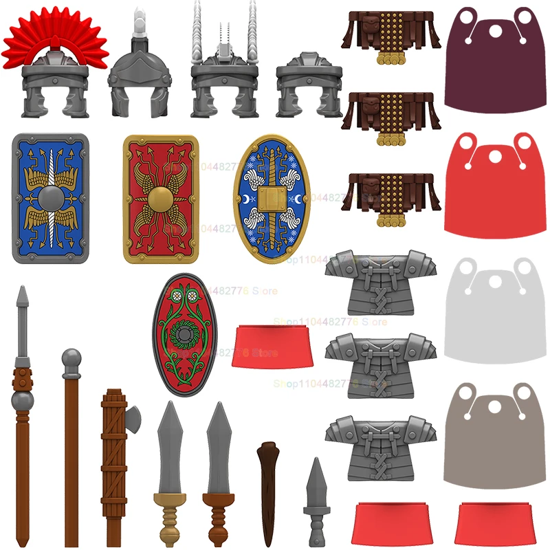 

N818 N819 N820 N821 Heavy Armour Knights Roman Soldiers Guard Warriors Action Figures Collection Building Blocks Children's Toys