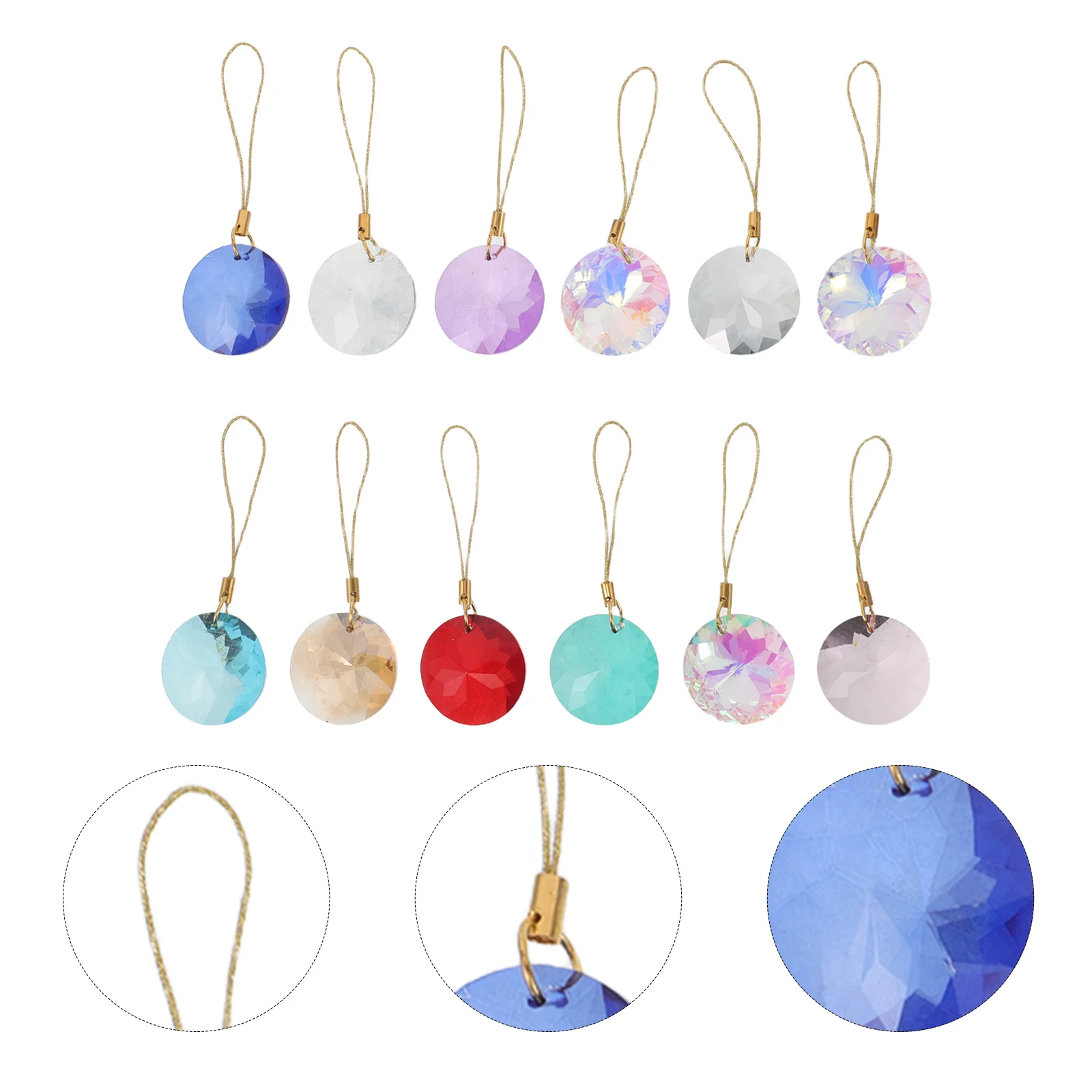 

12Pcs Crystal Sun Catcher Pendant Round Prism Flower Window Hanging Ornament for Indoor Outdoor Decor Crystal Sun Catcher