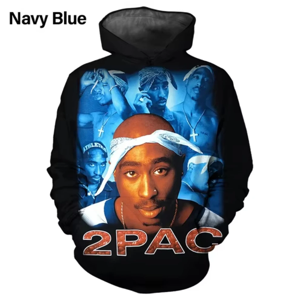 Hip Hop Singer 2Pac 3D Printed Men\'s Hoodie Harajuku Long Sleeves Oversized Outdoor Pullover Sweatshirt Kids Unisex Clothing