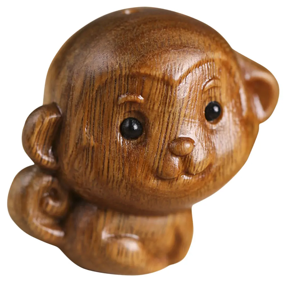 

Wood Carving Phone Chain Key Ring Decor Wooden Statue Pendant Accessories Home Decorative Hanging Charm