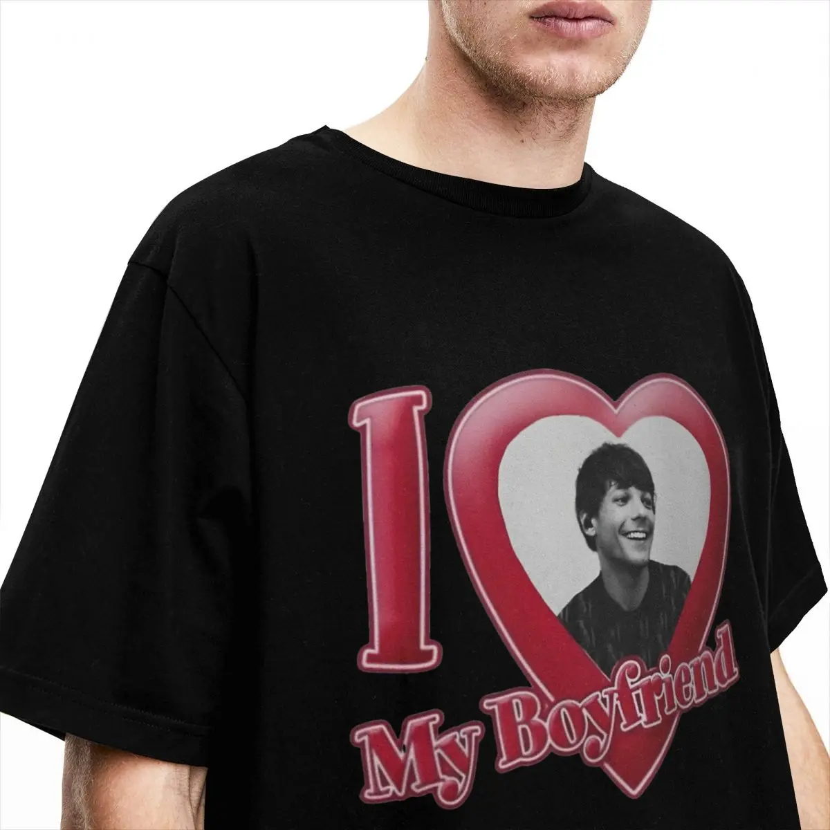 Louis Tomlinsons My Boyfriend Men T Shirt Novelty Tees Short Sleeve Crewneck T-Shirts Cotton Graphic Printed Clothes