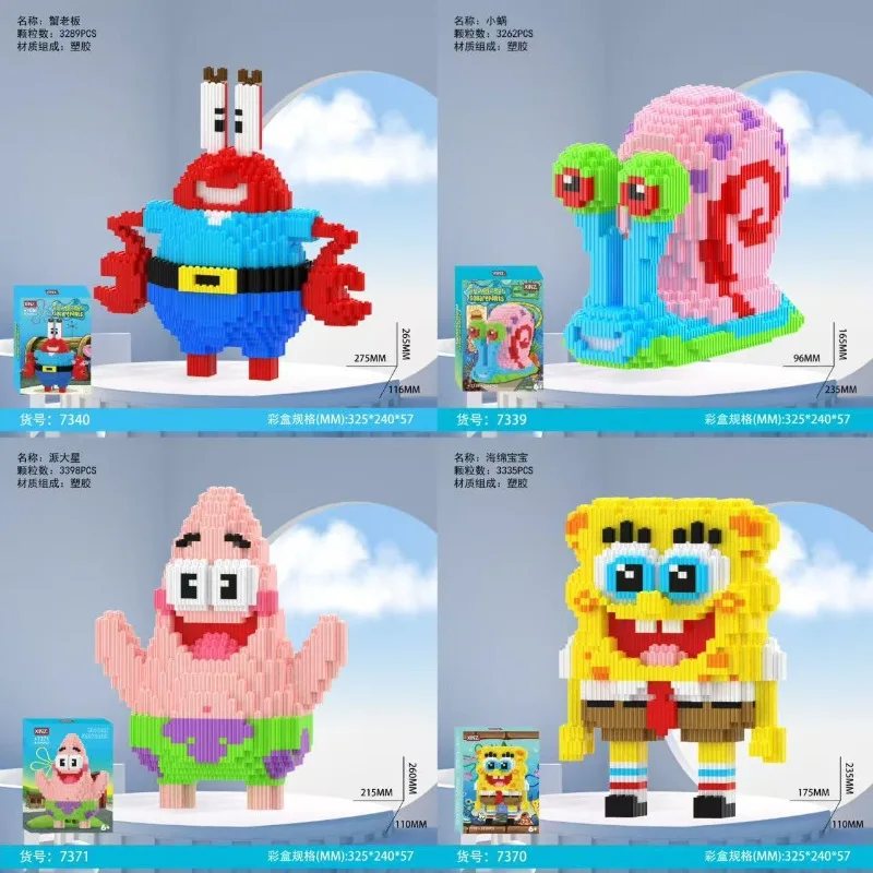 

New SpongeBob SquarePants Patrick Star Series Small Particle Building Block Assembling Toy Boy Birthday Gift Christmas Gift