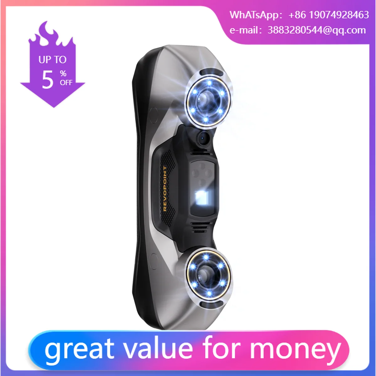 Revopoint MetroY And MetroY Pro Wireless Blue Laser 3D Scanners For Small To Medium Workpieces