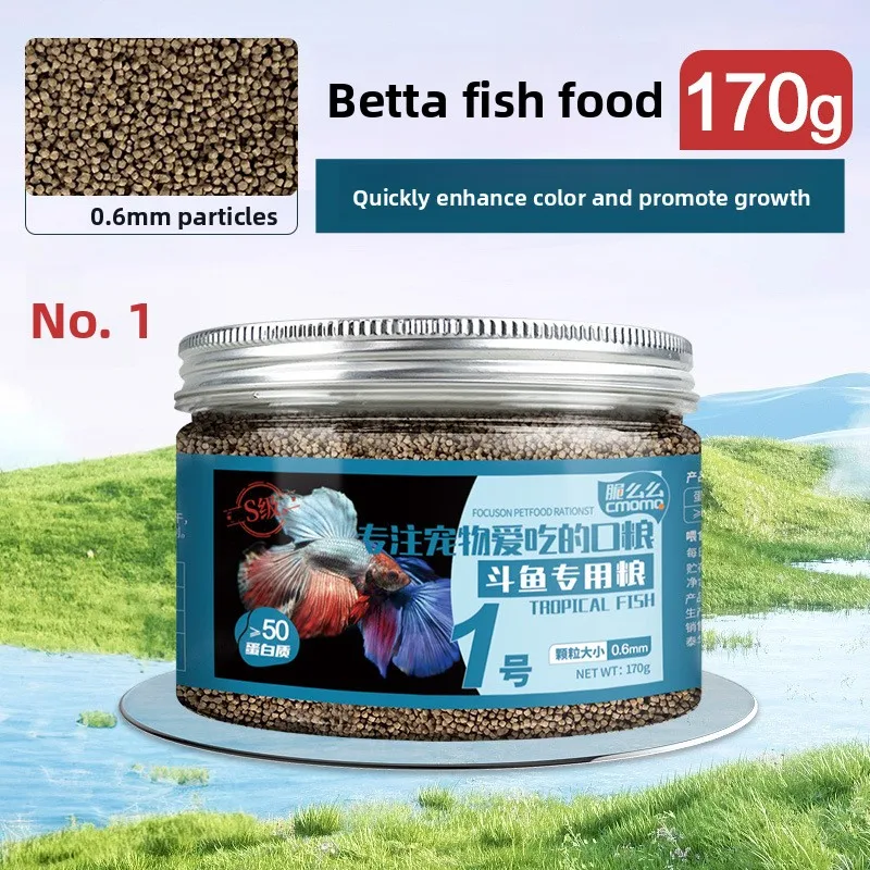 

cmomo Betta Fish Food - Micro Pellets for Siamese Fighting Fish (0.6/0.8mm) - High Protein, Red Color Enhancer for Vibrant Fins
