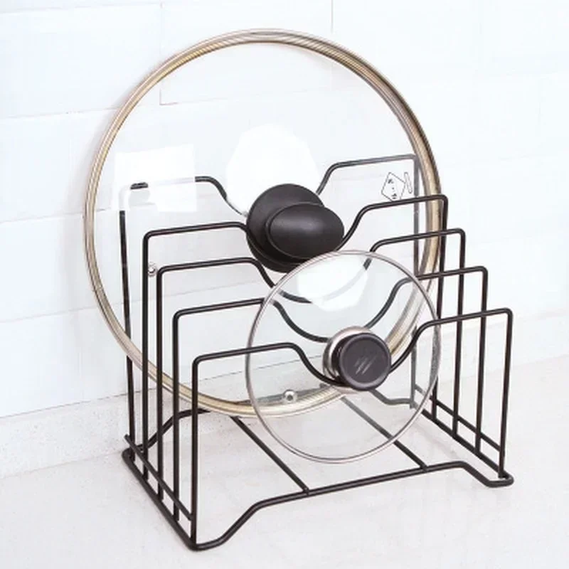 Kitchen Storage Tools Pot Lid Rack Storage Pan Lid Cover Cabinet Pantry Holder Rack Organizer Multifunctional Kitchen Accessory