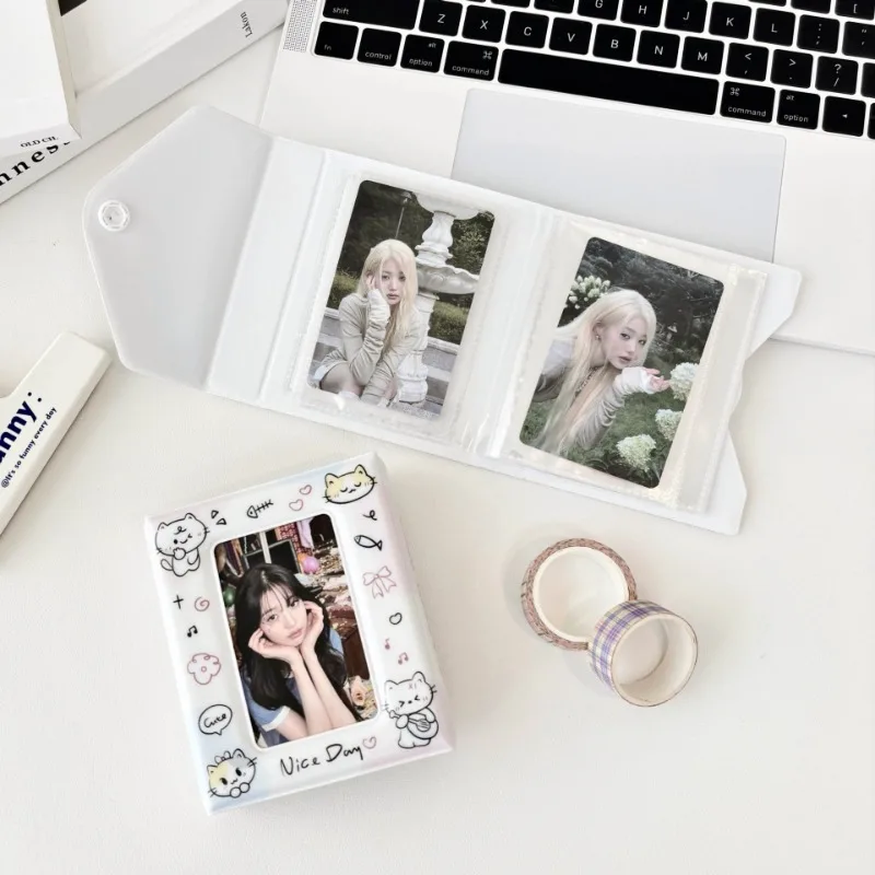 Doodle Dog Practical Kitten Cartoon Style Envelope Card Pack One Square Card Book Small Card Storage Book Polaroid Photo Album