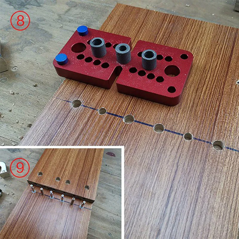Imagem -06 - Auto Centrando Kit Guia Broca Localizador de Perfuração Madeira Dowelling Jig Vertical Pocket Hole Jig Faça Você Mesmo Ferramentas para Trabalhar Madeira 210 mm
