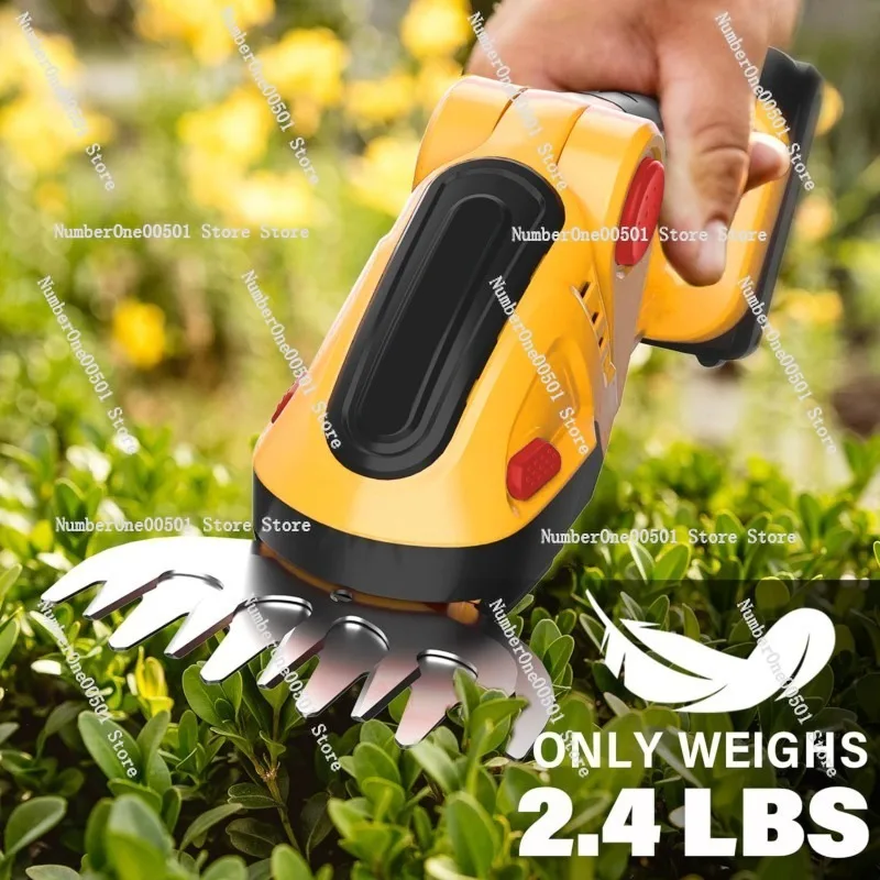 Cordless Lithium Hedge Trimmer Mini Electric Hedge Shears Grass Cutter Pruning Tool for Garden