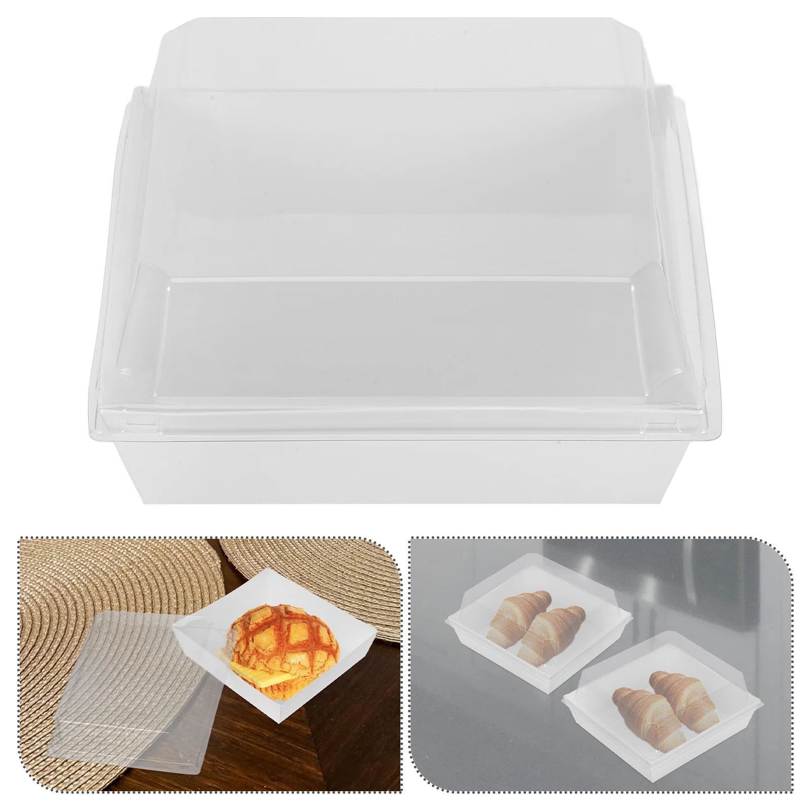 

50pcs Cake Slice Boxes Food Packaging Containers Bakery Storage Gift Boxes Bulk Dessert Cupcake Cases Freshness Preservation