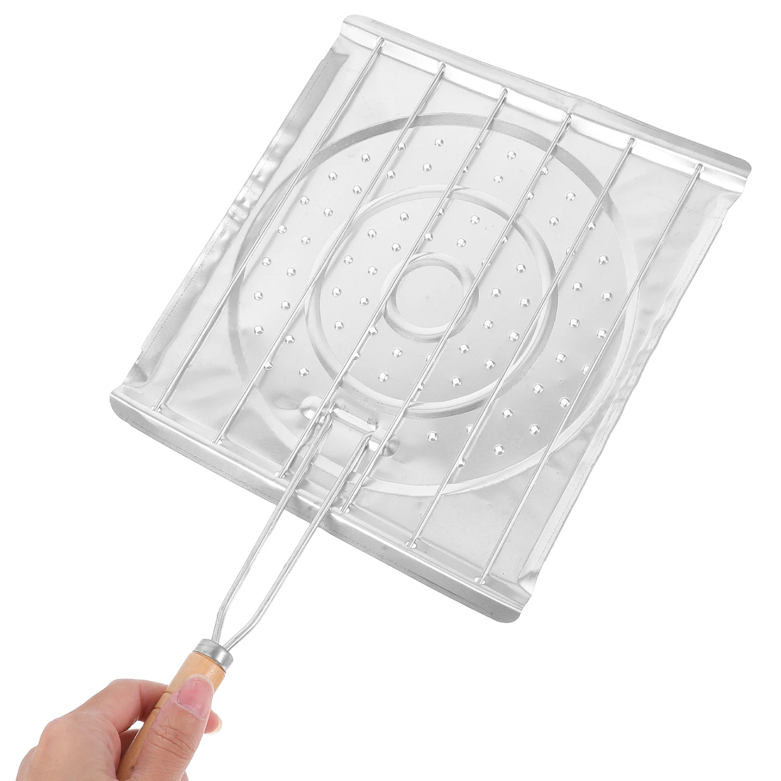 

1pc Grill Corn Foldable Rack Stovetop Toaster Tortilla Camping Grilling Bread Perforated Stand Stainless Steel Baking Outdoor