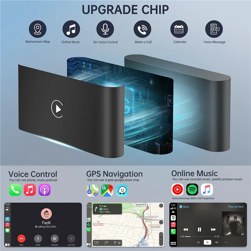 جديد! !Carplay محول لاسلكي سلكي إلى دونجل Carplay اللاسلكي آيفون واي فاي تحديث عبر الإنترنت محول Carplay اللاسلكي #4