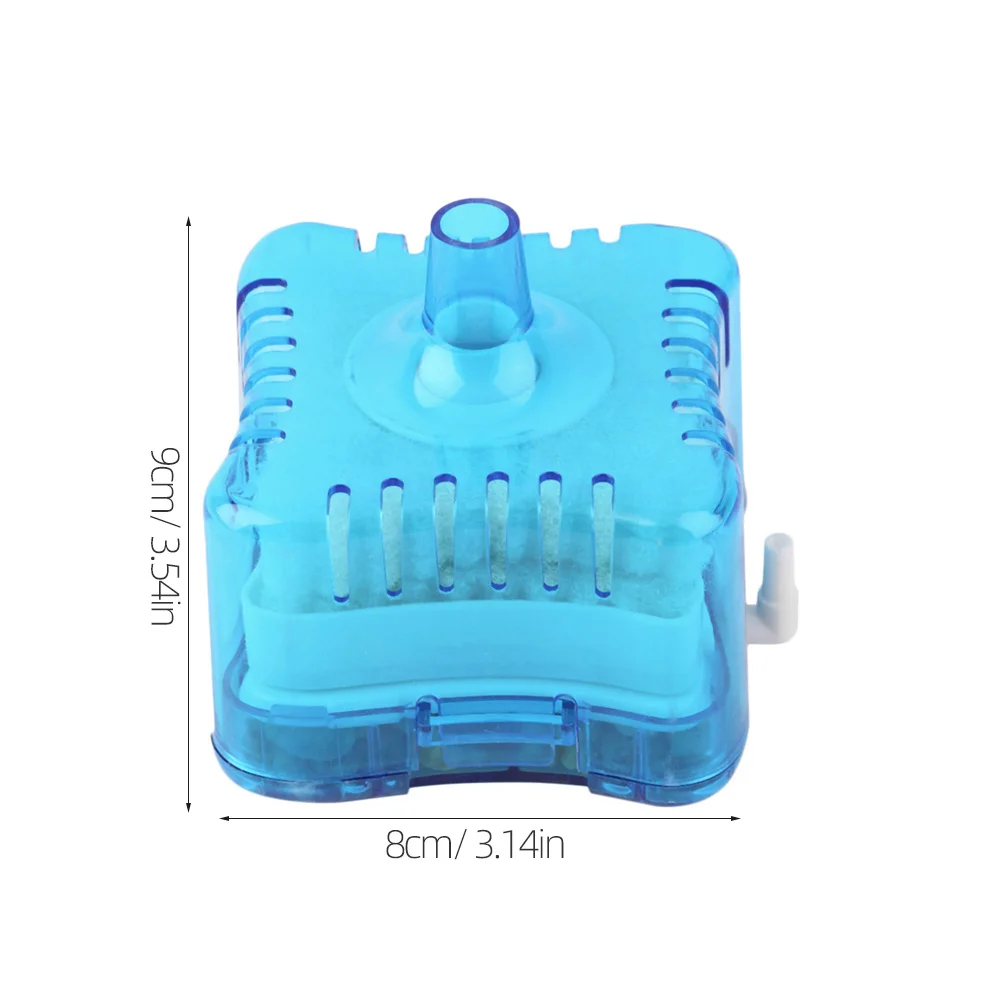 

Pneumatic Biofilter 8X8X5.5Cm Blue Aquarium Fish Tank Filter For 10-60Cm Water Biofiltration System Super Biochemical Coal