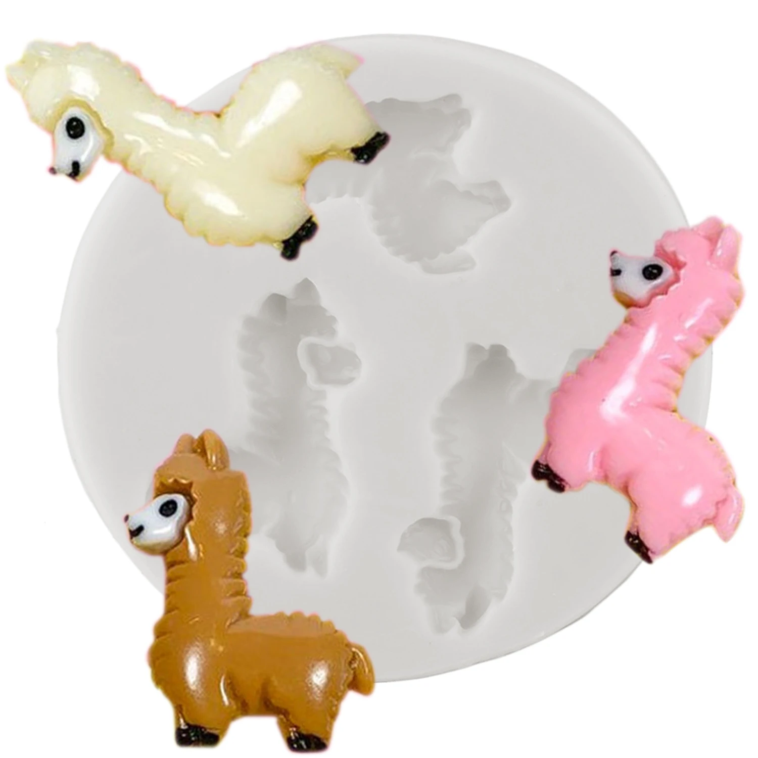 llama Alpaca Silicone Molds Sheep Cupcake Topper Fondant Cake Decorating Tools Candy Polymer Clay Chocolate Gumpaste Moulds