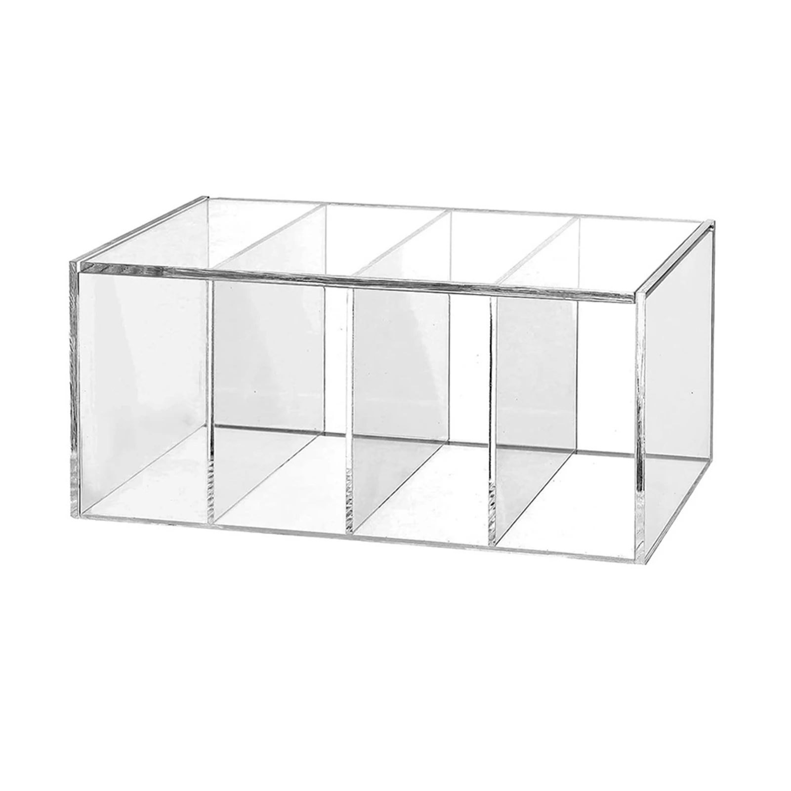 Transparent 4 Grid Acrylic Coffee Capsule Storage Box Tea Bag Display Box with Lid Coffee Pod Holder Coffee Bar Accessories